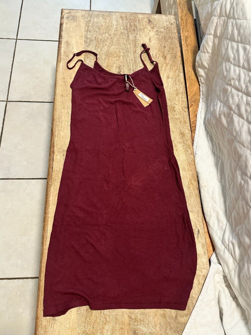 SKIMS Soft Lounge Mini Slip Dress Wine M NWT Flaw